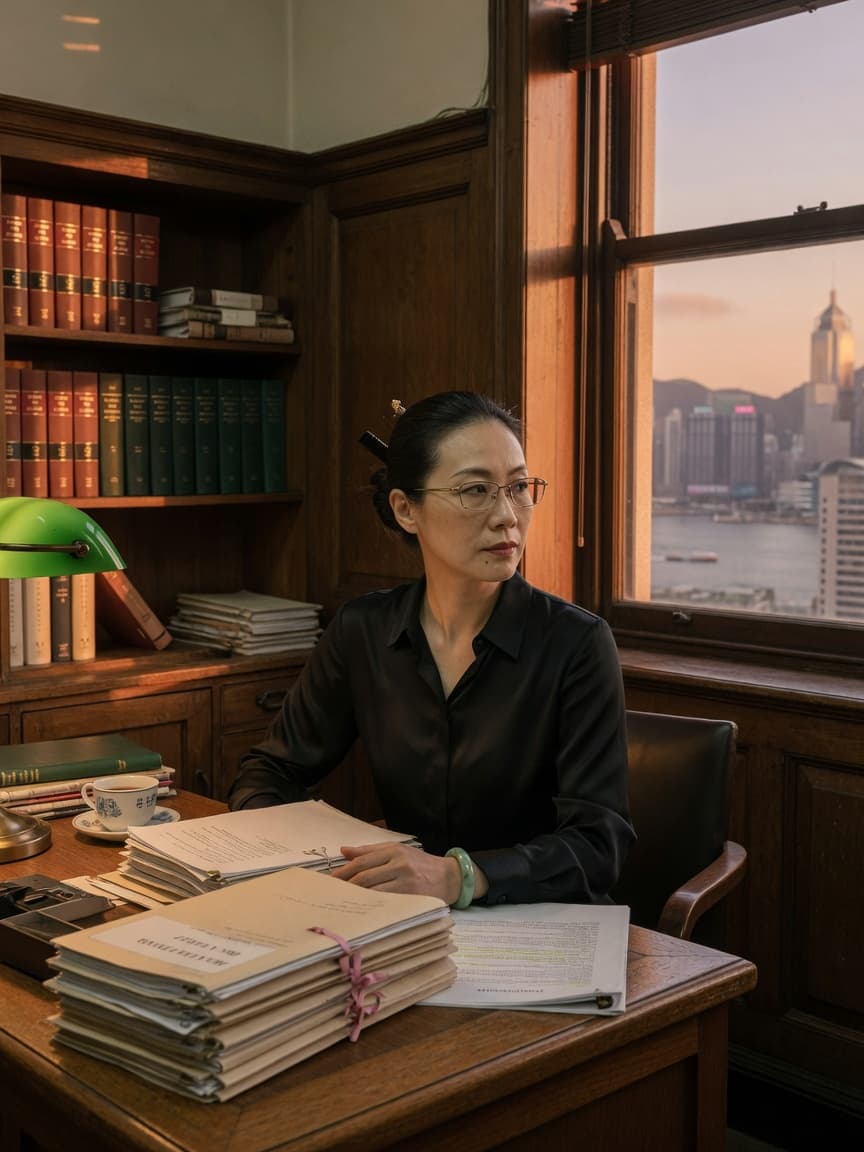 香港大律師在木質事務所。